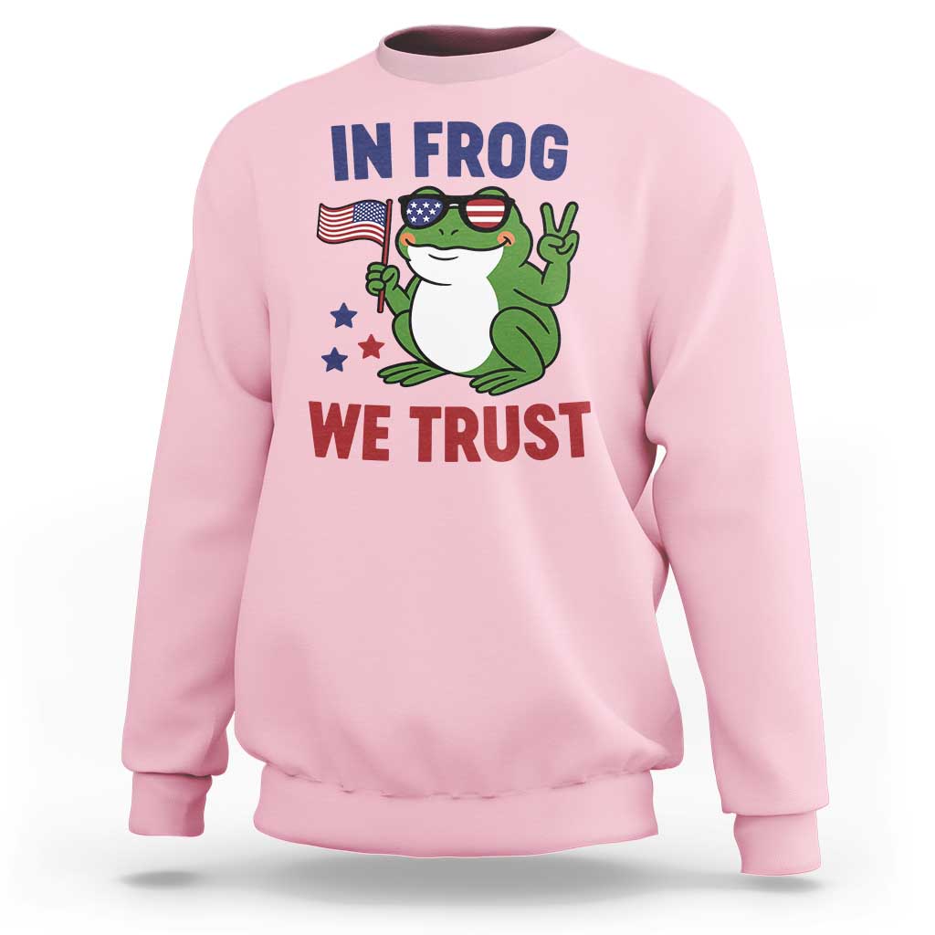 In Frog We Trust Sweatshirt Patriotic Portland Frogs Protest - Wonder Print Shop