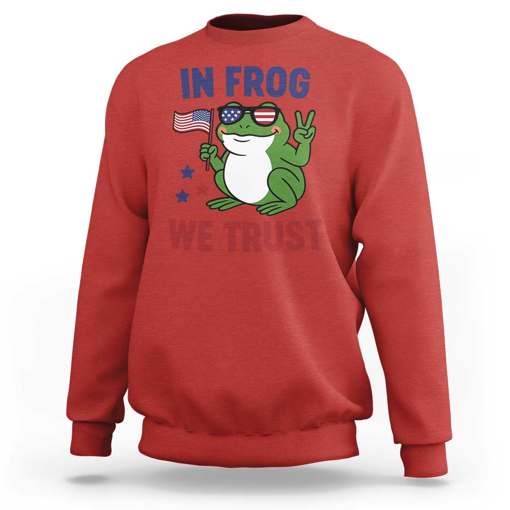 In Frog We Trust Sweatshirt Patriotic Portland Frogs Protest - Wonder Print Shop