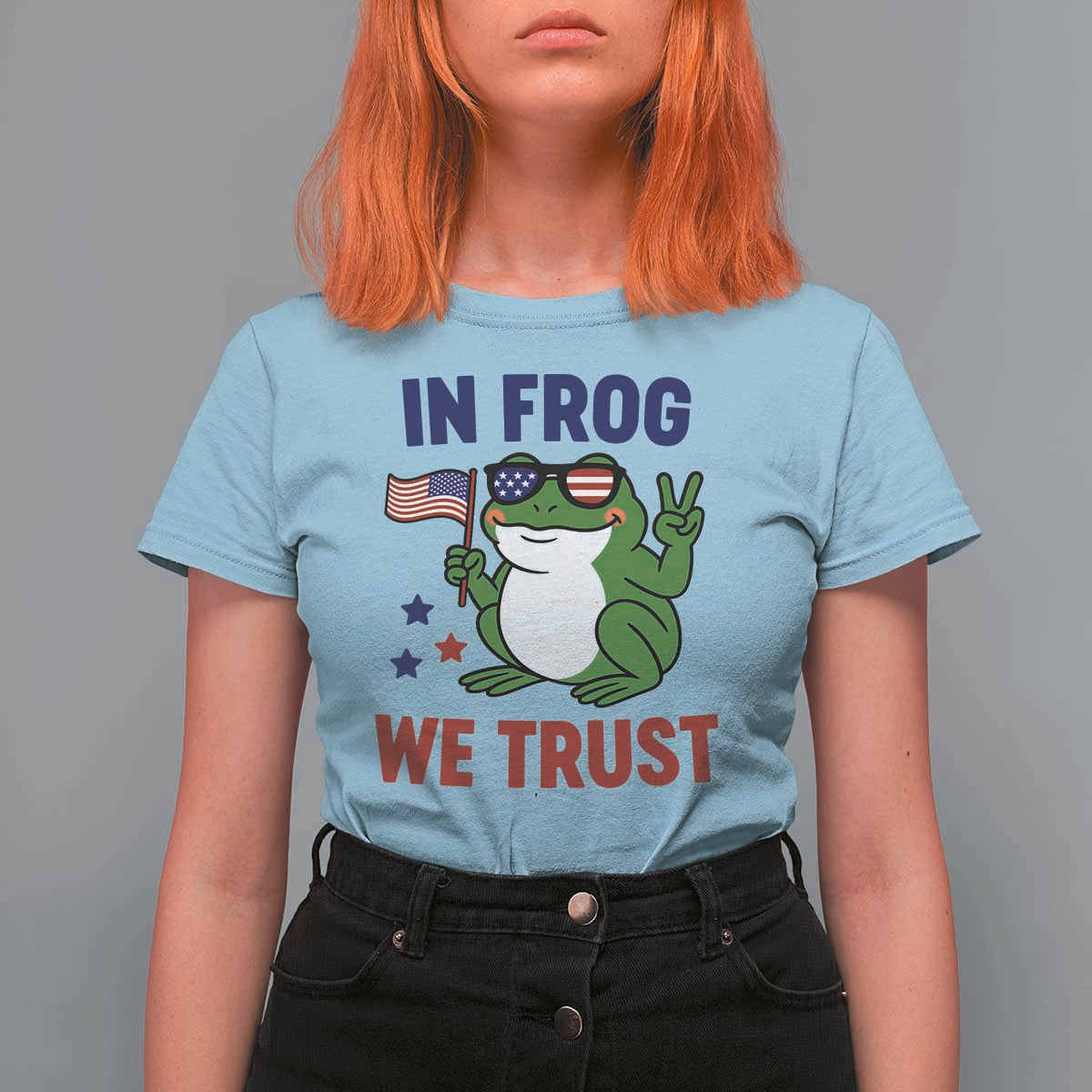 In Frog We Trust T Shirt For Women Patriotic Portland Frogs Protest - Wonder Print Shop