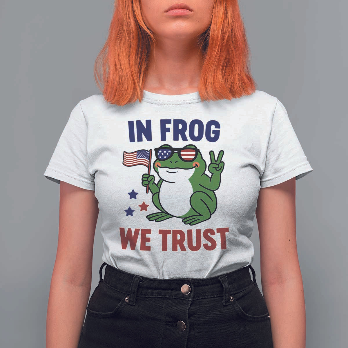 In Frog We Trust T Shirt For Women Patriotic Portland Frogs Protest - Wonder Print Shop