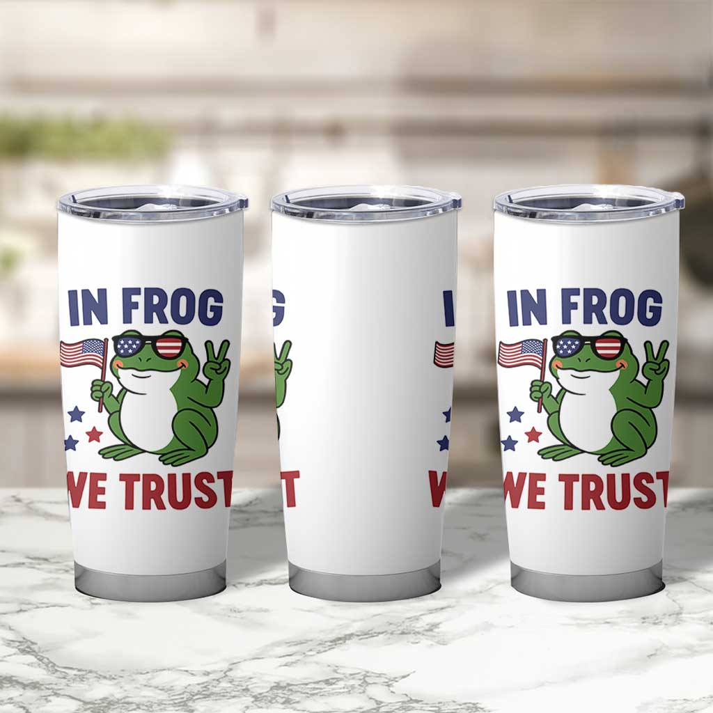 In Frog We Trust Tumbler Cup Patriotic Portland Frogs Protest - Wonder Print Shop
