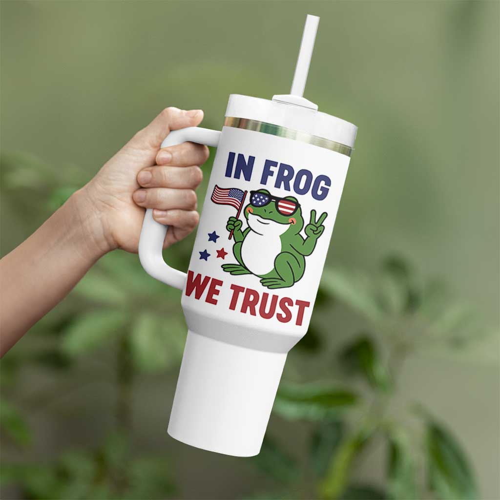 In Frog We Trust Tumbler With Handle Patriotic Portland Frogs Protest - Wonder Print Shop