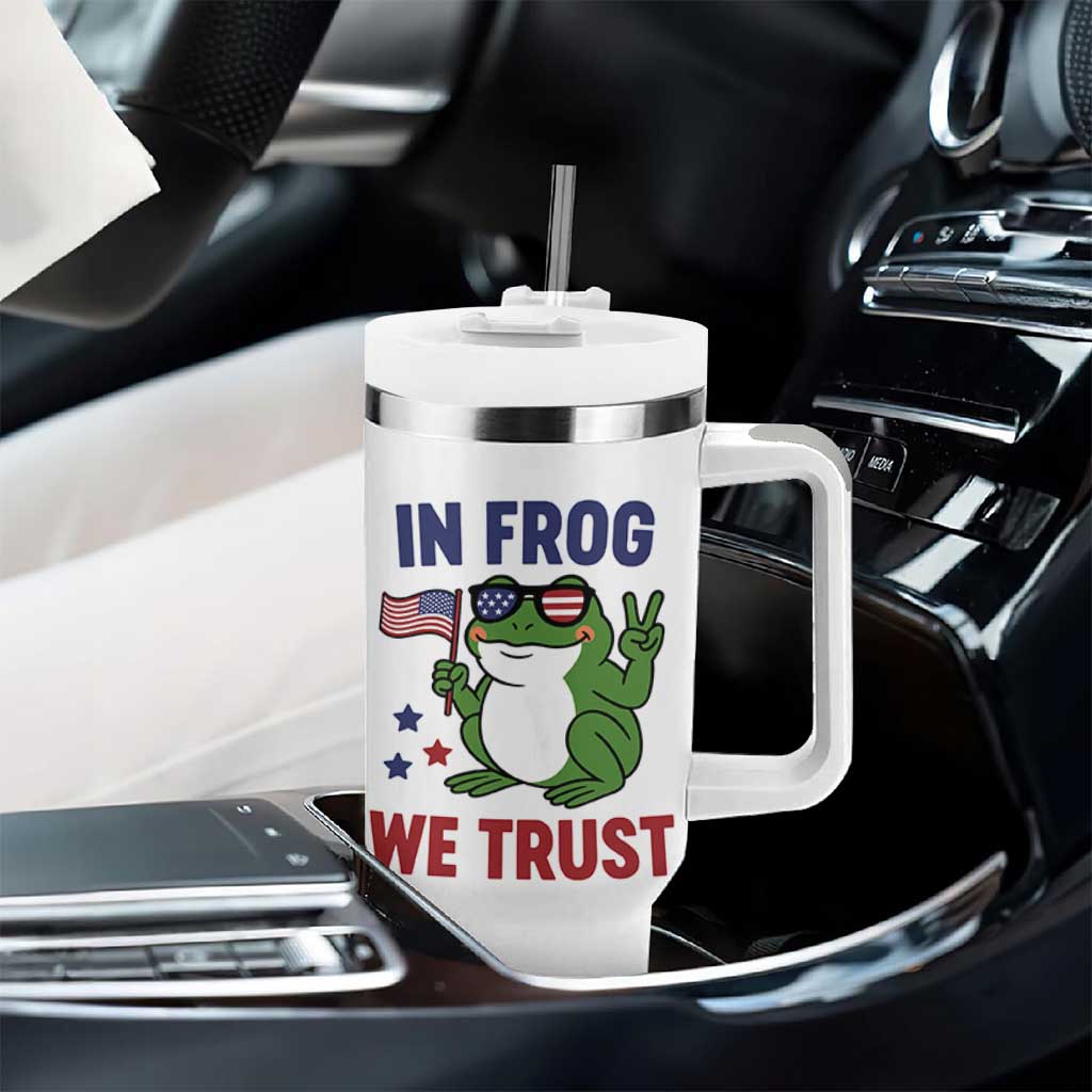 In Frog We Trust Tumbler With Handle Patriotic Portland Frogs Protest - Wonder Print Shop