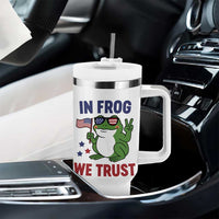 In Frog We Trust Tumbler With Handle Patriotic Portland Frogs Protest - Wonder Print Shop