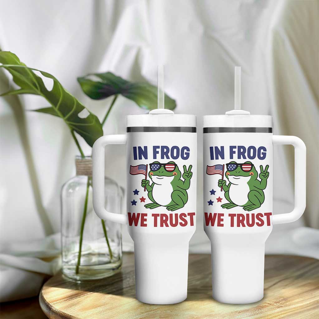 In Frog We Trust Tumbler With Handle Patriotic Portland Frogs Protest - Wonder Print Shop