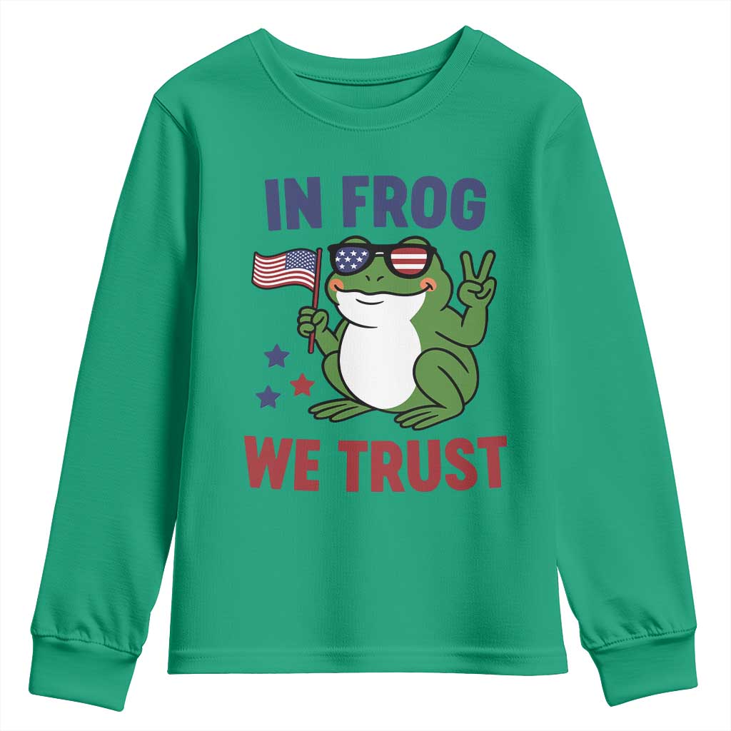 In Frog We Trust Youth Sweatshirt Patriotic Portland Frogs Protest - Wonder Print Shop