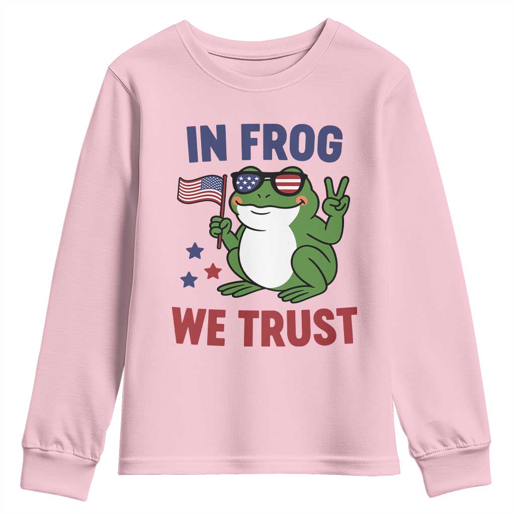 In Frog We Trust Youth Sweatshirt Patriotic Portland Frogs Protest - Wonder Print Shop