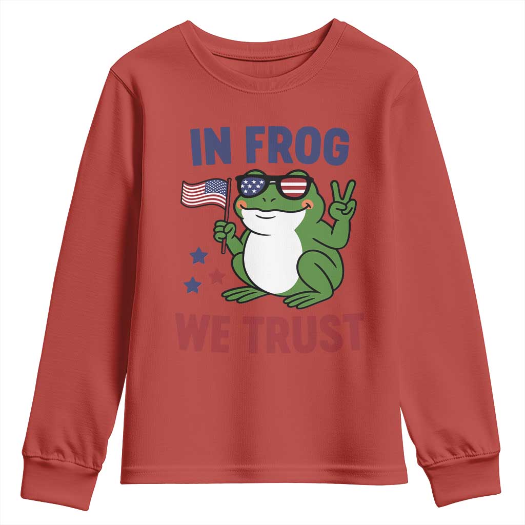 In Frog We Trust Youth Sweatshirt Patriotic Portland Frogs Protest - Wonder Print Shop