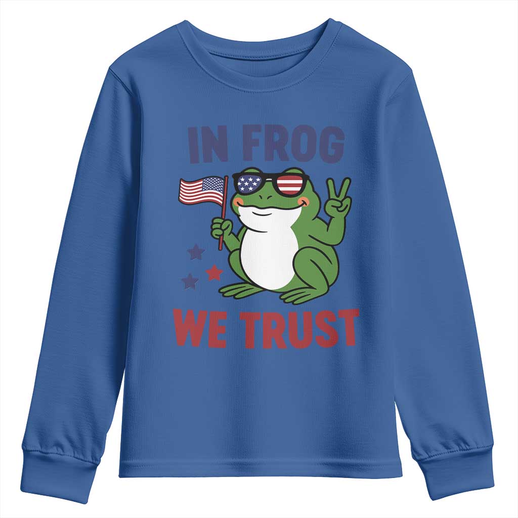 In Frog We Trust Youth Sweatshirt Patriotic Portland Frogs Protest - Wonder Print Shop