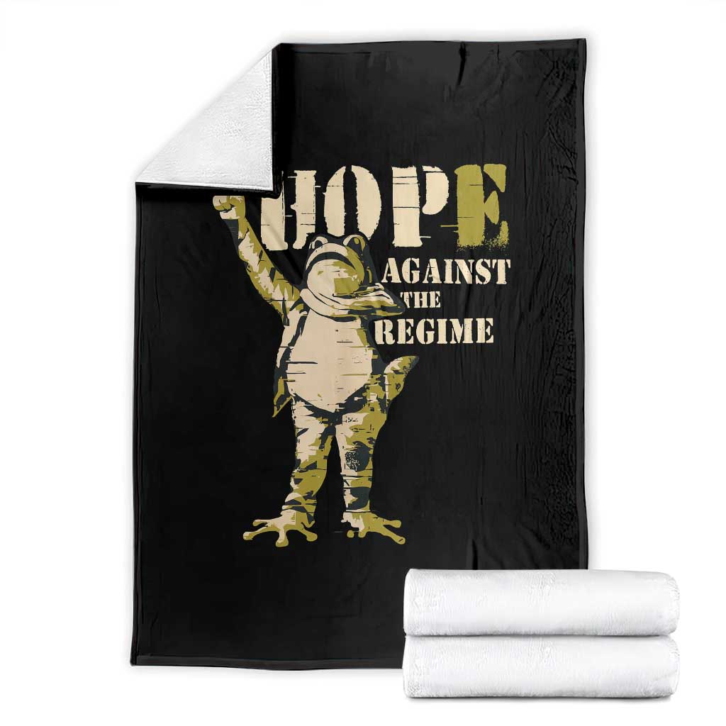 Stencil Protest Frog Throw Blanket Hope Against the Regime Portland Inflatable Resistance - Wonder Print Shop
