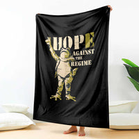 Stencil Protest Frog Throw Blanket Hope Against the Regime Portland Inflatable Resistance - Wonder Print Shop