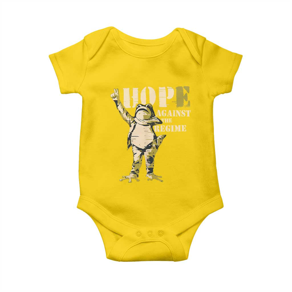 Stencil Protest Frog Baby Onesie Hope Against the Regime Portland Inflatable Resistance - Wonder Print Shop