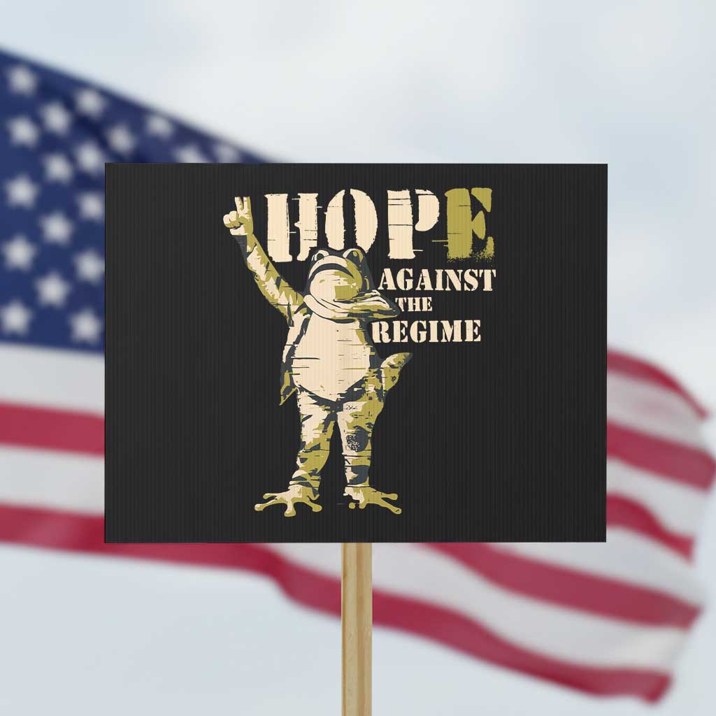 Stencil Protest Frog Protest Sign Hope Against the Regime Portland Inflatable Resistance - Wonder Print Shop