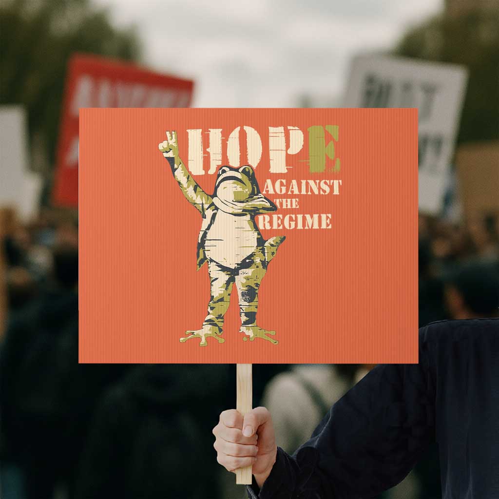 Stencil Protest Frog Protest Sign Hope Against the Regime Portland Inflatable Resistance - Wonder Print Shop