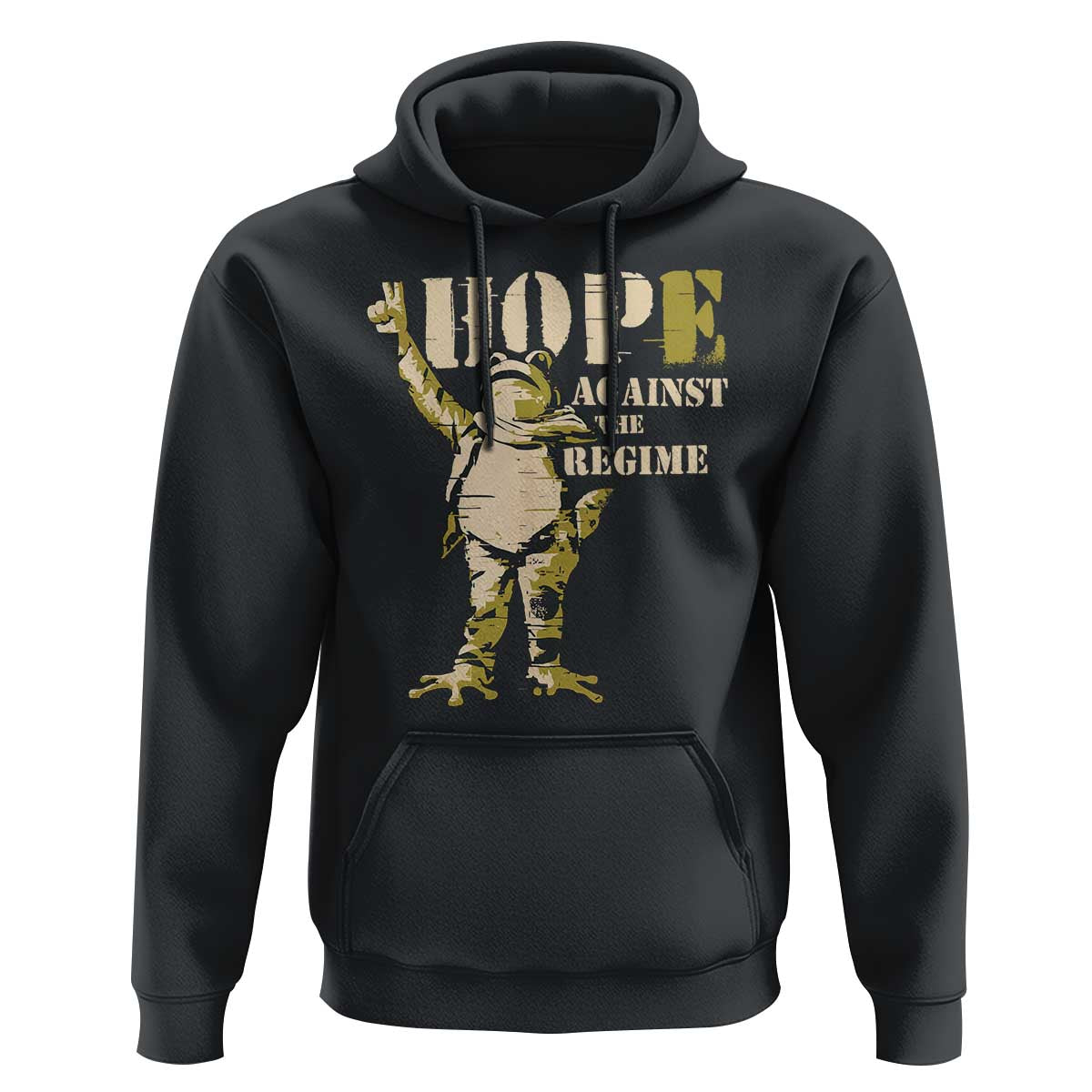Stencil Protest Frog Hoodie Hope Against the Regime Portland Inflatable Resistance - Wonder Print Shop