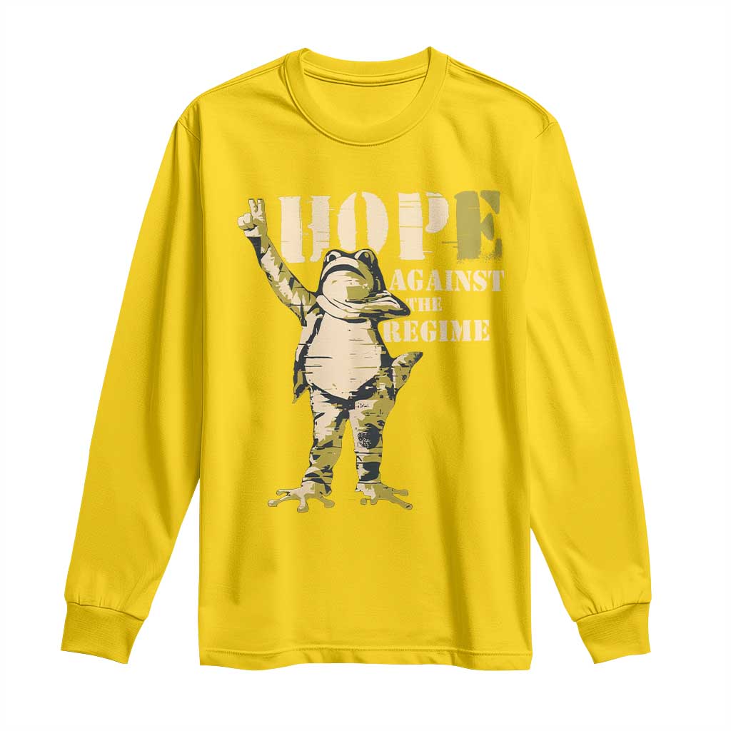 Stencil Protest Frog Long Sleeve Shirt Hope Against the Regime Portland Inflatable Resistance - Wonder Print Shop