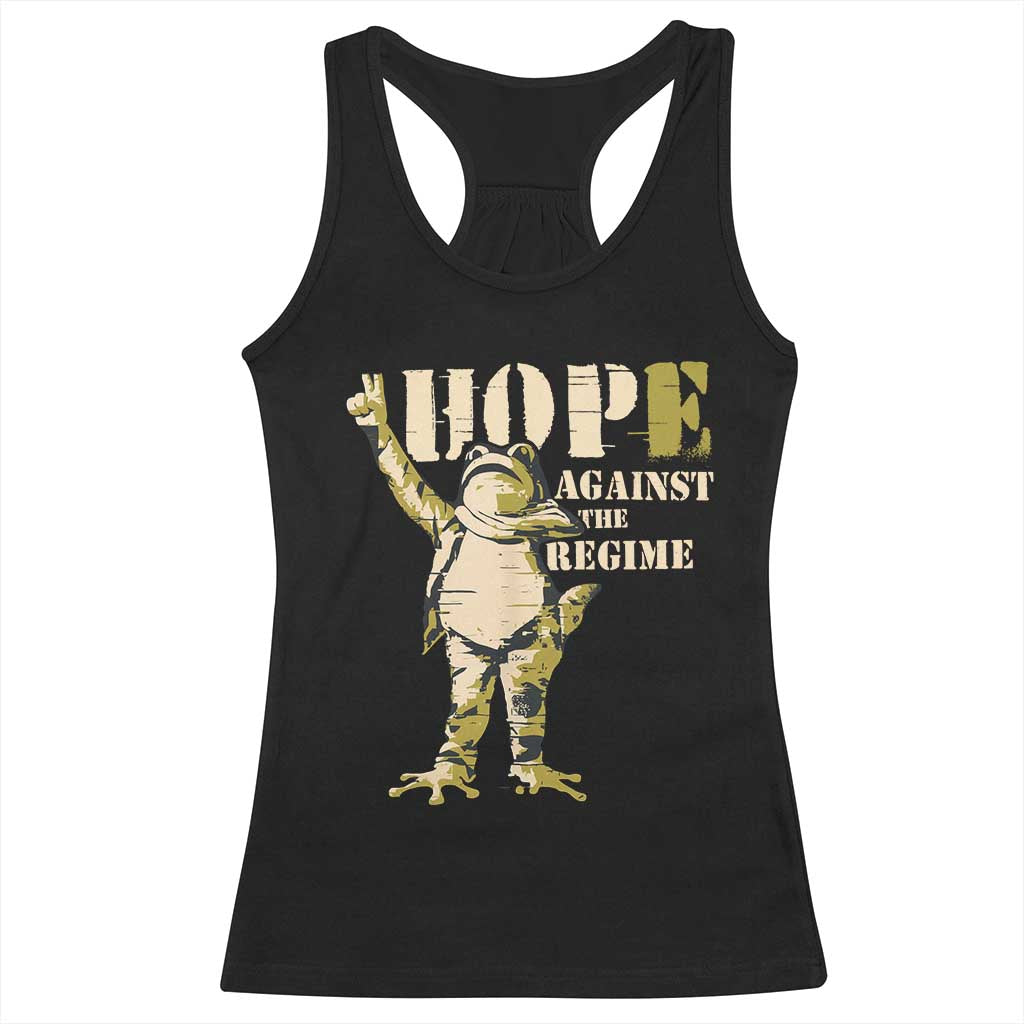 Stencil Protest Frog Racerback Tank Top Hope Against the Regime Portland Inflatable Resistance - Wonder Print Shop