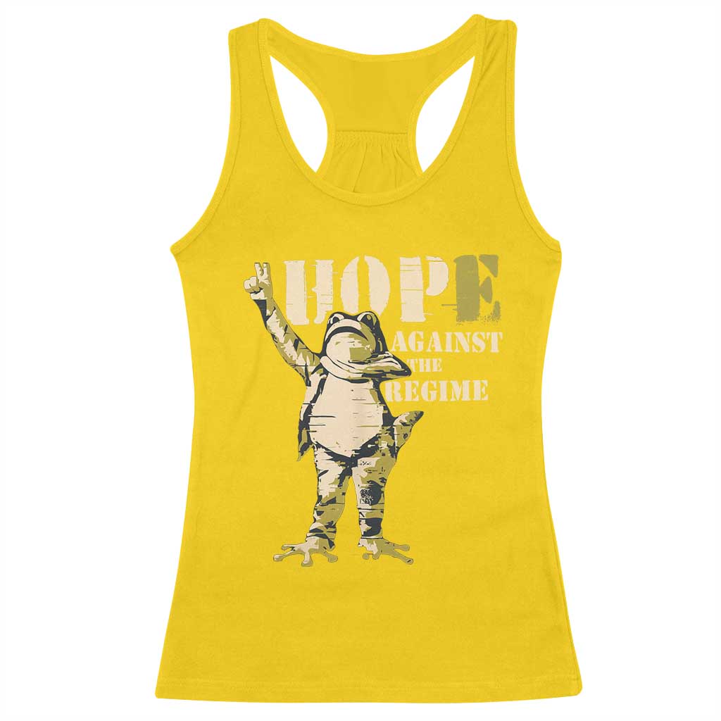 Stencil Protest Frog Racerback Tank Top Hope Against the Regime Portland Inflatable Resistance - Wonder Print Shop