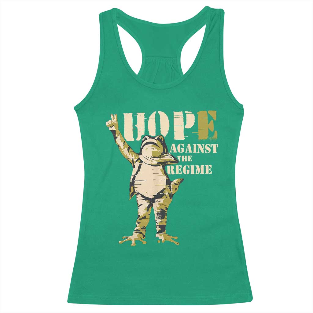 Stencil Protest Frog Racerback Tank Top Hope Against the Regime Portland Inflatable Resistance - Wonder Print Shop