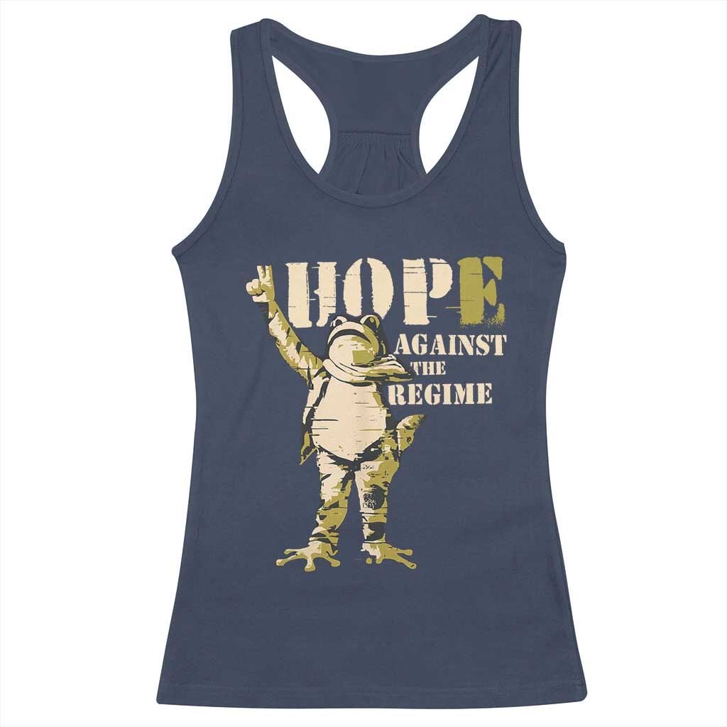 Stencil Protest Frog Racerback Tank Top Hope Against the Regime Portland Inflatable Resistance - Wonder Print Shop