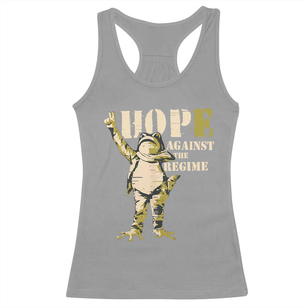 Stencil Protest Frog Racerback Tank Top Hope Against the Regime Portland Inflatable Resistance - Wonder Print Shop