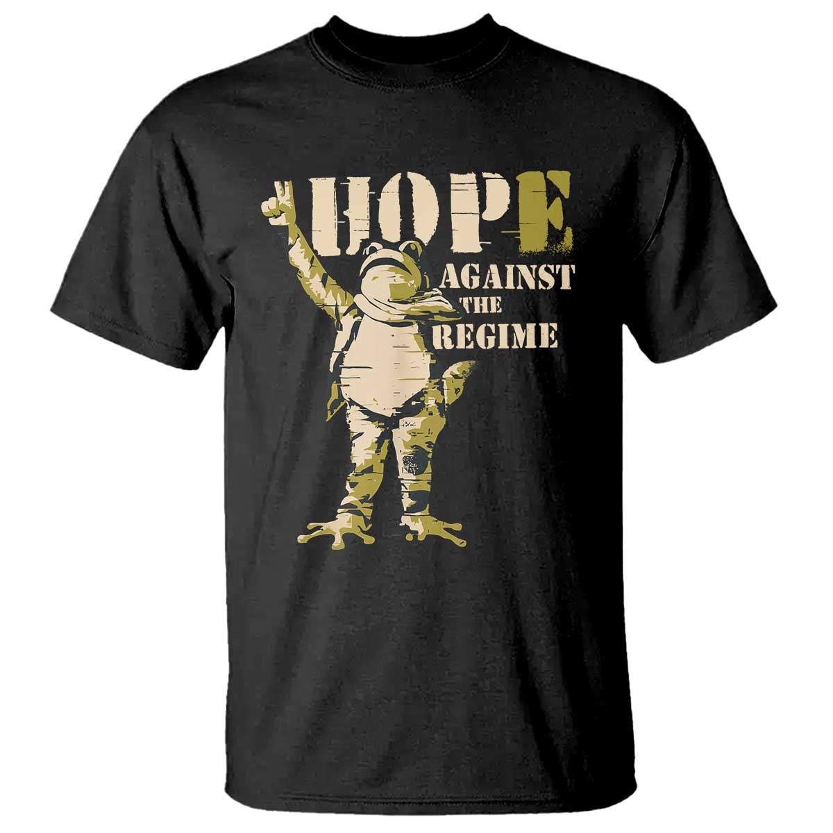 Stencil Protest Frog T Shirt Hope Against the Regime Portland Inflatable Resistance - Wonder Print Shop