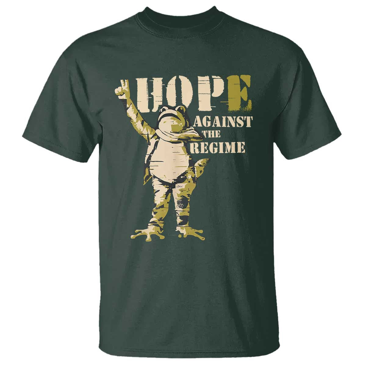 Stencil Protest Frog T Shirt Hope Against the Regime Portland Inflatable Resistance - Wonder Print Shop