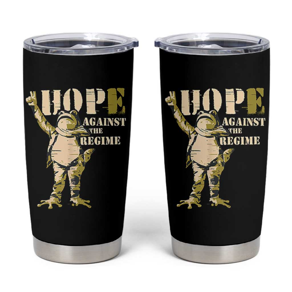 Stencil Protest Frog Tumbler Cup Hope Against the Regime Portland Inflatable Resistance - Wonder Print Shop