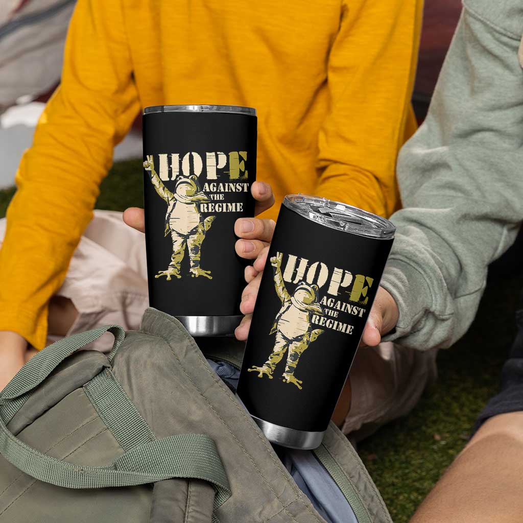 Stencil Protest Frog Tumbler Cup Hope Against the Regime Portland Inflatable Resistance - Wonder Print Shop