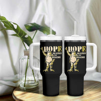 Stencil Protest Frog Tumbler With Handle Hope Against the Regime Portland Inflatable Resistance - Wonder Print Shop