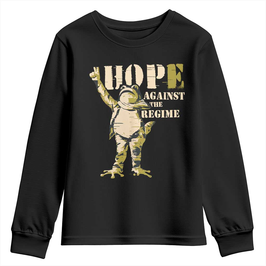 Stencil Protest Frog Youth Sweatshirt Hope Against the Regime Portland Inflatable Resistance - Wonder Print Shop