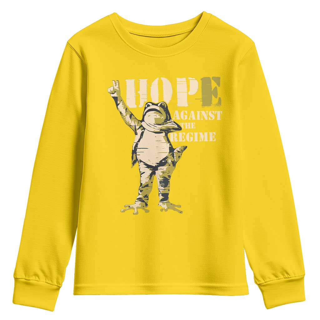 Stencil Protest Frog Youth Sweatshirt Hope Against the Regime Portland Inflatable Resistance - Wonder Print Shop
