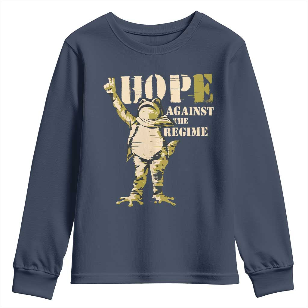 Stencil Protest Frog Youth Sweatshirt Hope Against the Regime Portland Inflatable Resistance - Wonder Print Shop