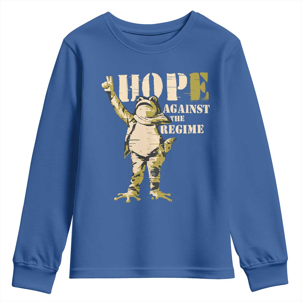 Stencil Protest Frog Youth Sweatshirt Hope Against the Regime Portland Inflatable Resistance - Wonder Print Shop