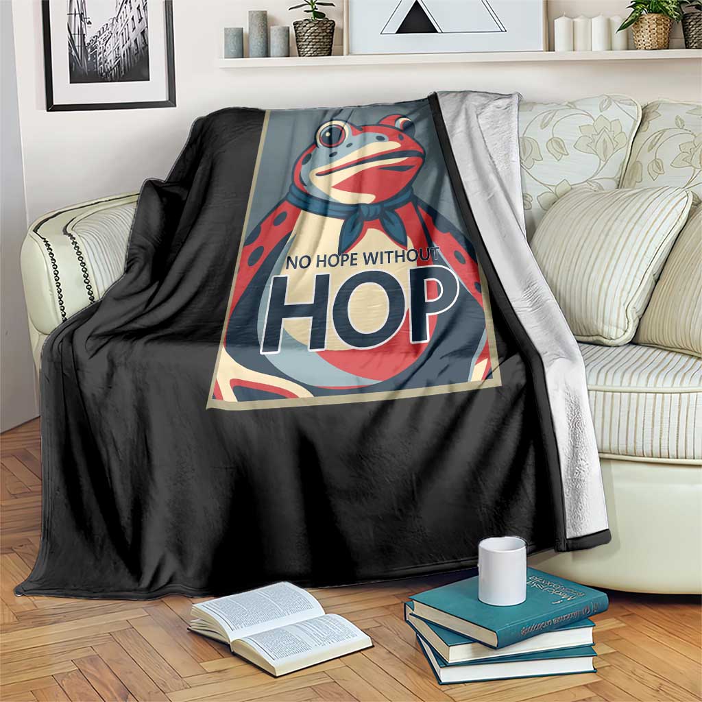 No Hope Without Hop Throw Blanket Ribbit Resist Repeat Resistance Frog Protest Pop Art Graphic - Wonder Print Shop
