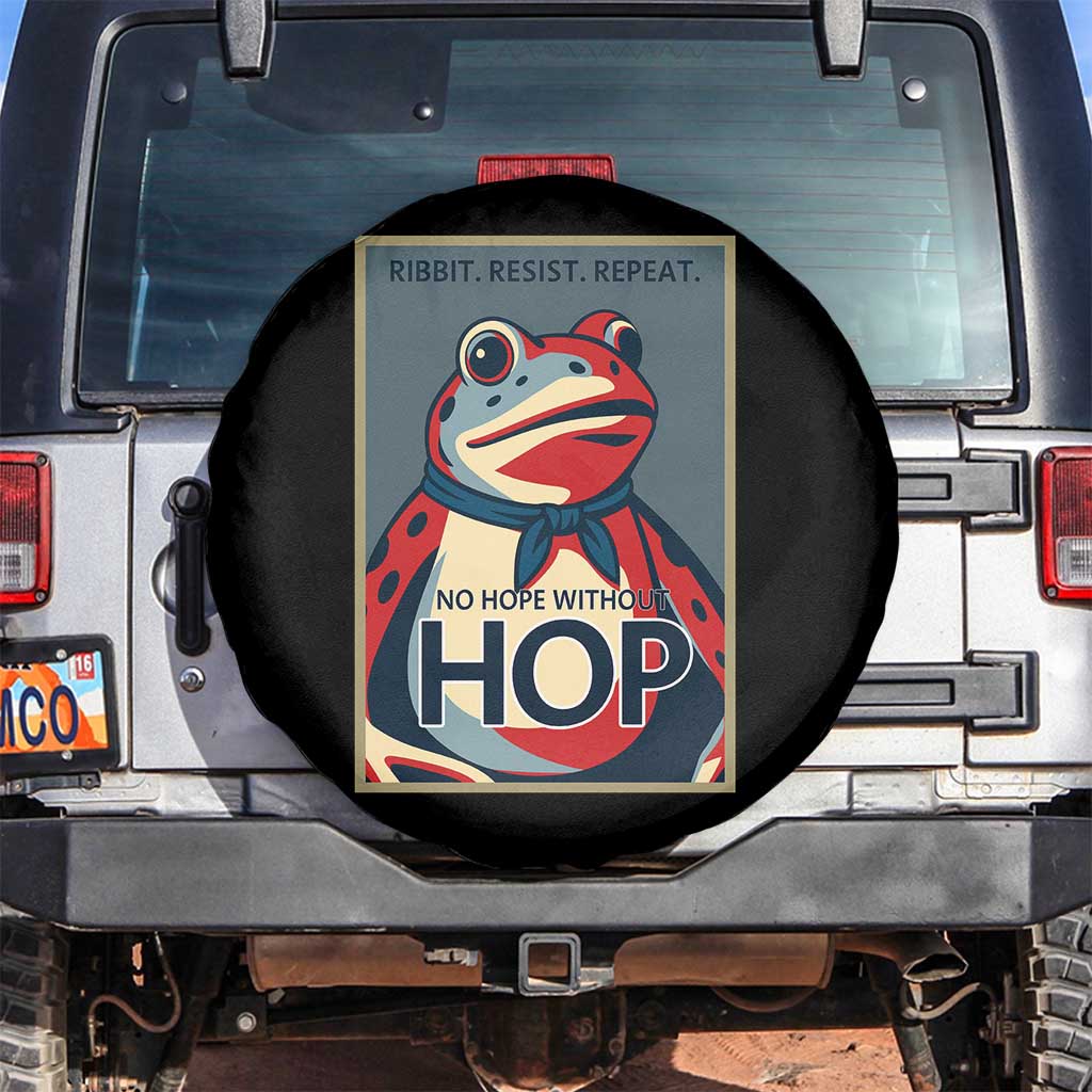 No Hope Without Hop Spare Tire Cover Ribbit Resist Repeat Resistance Frog Protest Pop Art Graphic - Wonder Print Shop