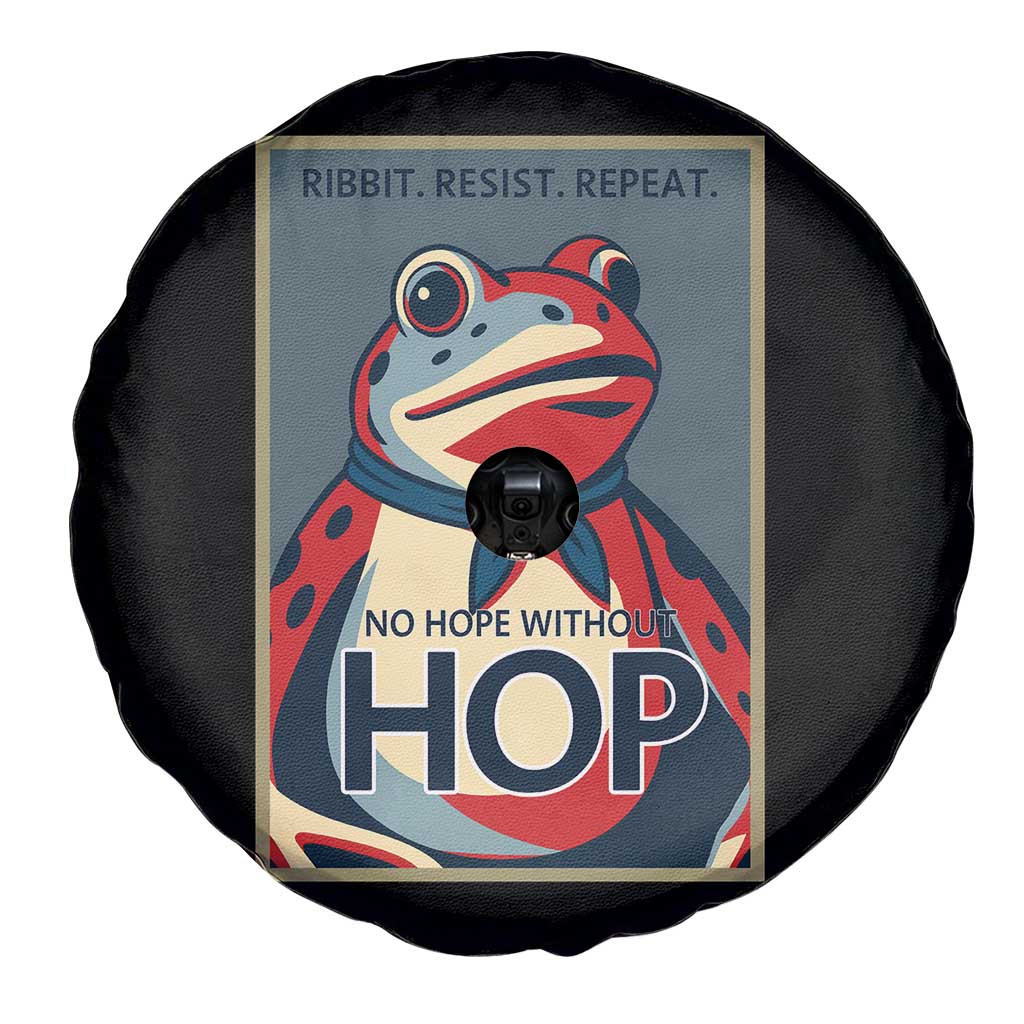 No Hope Without Hop Spare Tire Cover Ribbit Resist Repeat Resistance Frog Protest Pop Art Graphic - Wonder Print Shop