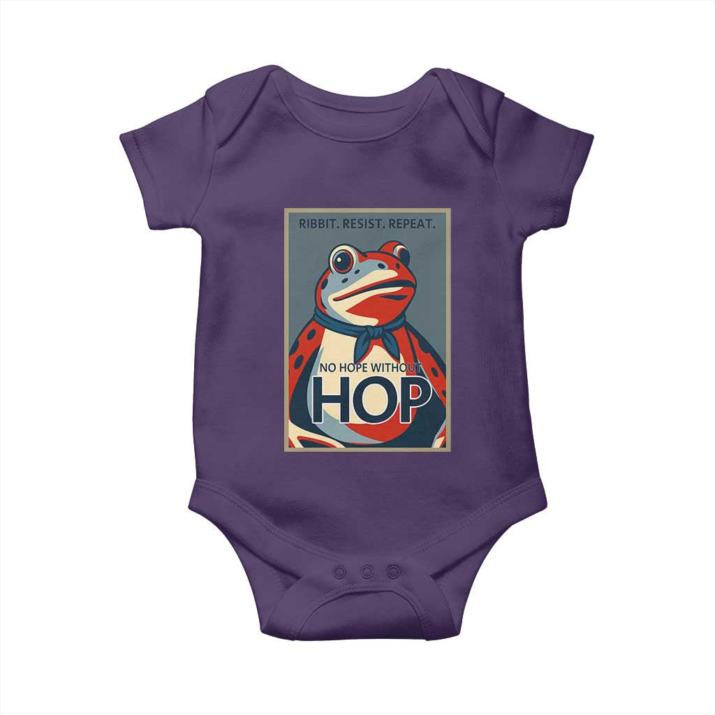No Hope Without Hop Baby Onesie Ribbit Resist Repeat Resistance Frog Protest Pop Art Graphic - Wonder Print Shop