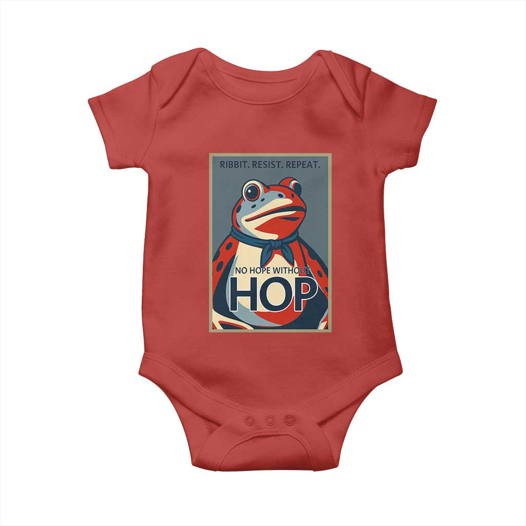 No Hope Without Hop Baby Onesie Ribbit Resist Repeat Resistance Frog Protest Pop Art Graphic - Wonder Print Shop
