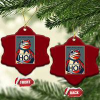 No Hope Without Hop Ceramic Ornament Ribbit Resist Repeat Resistance Frog Protest Pop Art Graphic - Wonder Print Shop