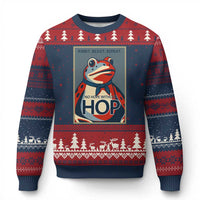 No Hope Without Hop Ugly Christmas Sweater Ribbit Resist Repeat Resistance Frog Protest Pop Art Graphic - Wonder Print Shop