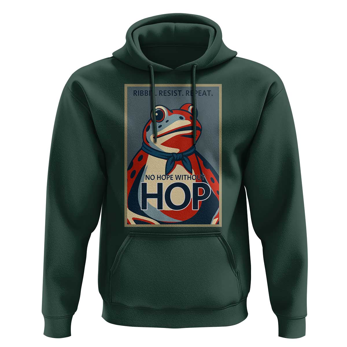 No Hope Without Hop Hoodie Ribbit Resist Repeat Resistance Frog Protest Pop Art Graphic - Wonder Print Shop