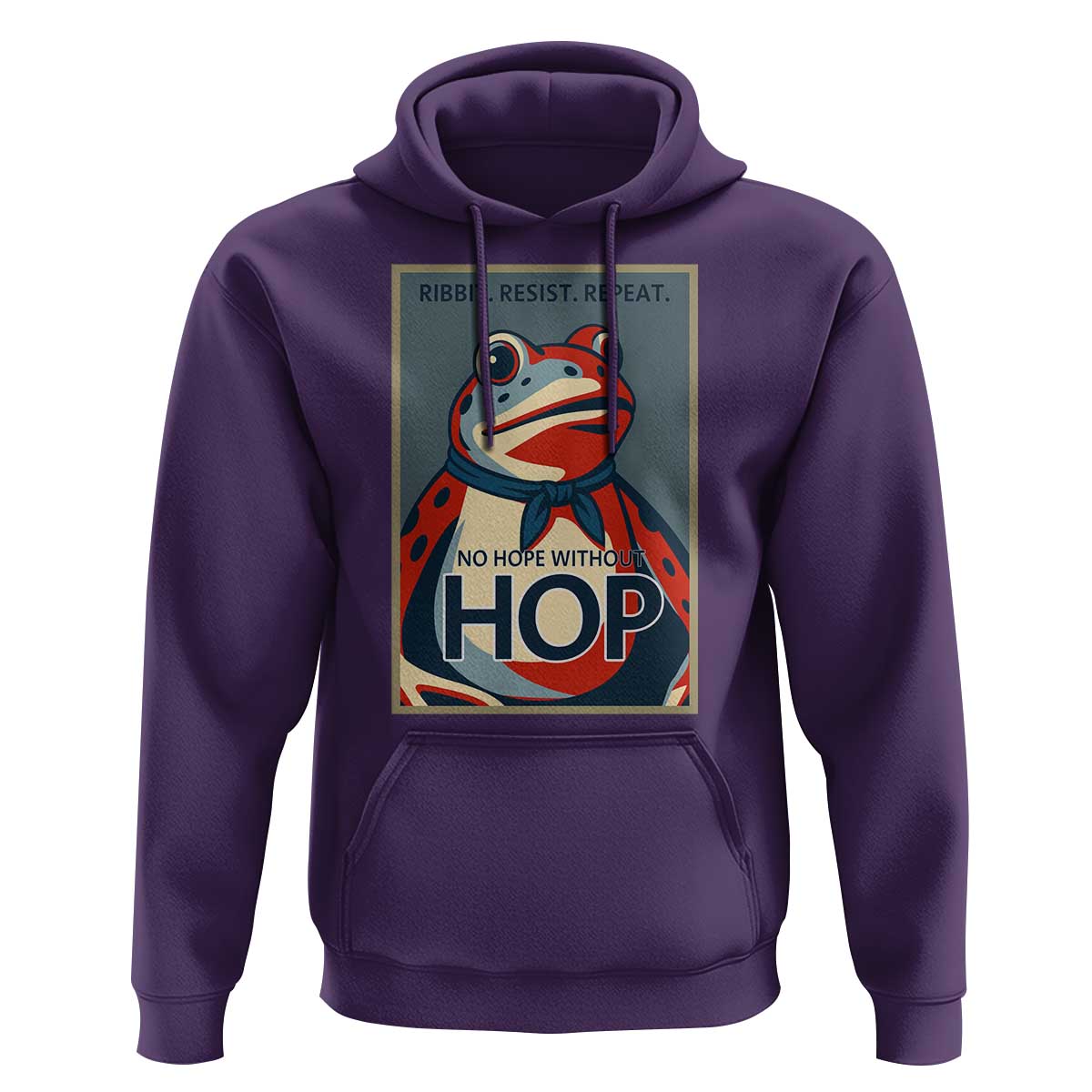 No Hope Without Hop Hoodie Ribbit Resist Repeat Resistance Frog Protest Pop Art Graphic - Wonder Print Shop