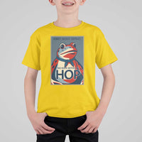 No Hope Without Hop T Shirt For Kid Ribbit Resist Repeat Resistance Frog Protest Pop Art Graphic - Wonder Print Shop