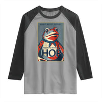 No Hope Without Hop Raglan Shirt Ribbit Resist Repeat Resistance Frog Protest Pop Art Graphic - Wonder Print Shop