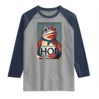 No Hope Without Hop Raglan Shirt Ribbit Resist Repeat Resistance Frog Protest Pop Art Graphic - Wonder Print Shop
