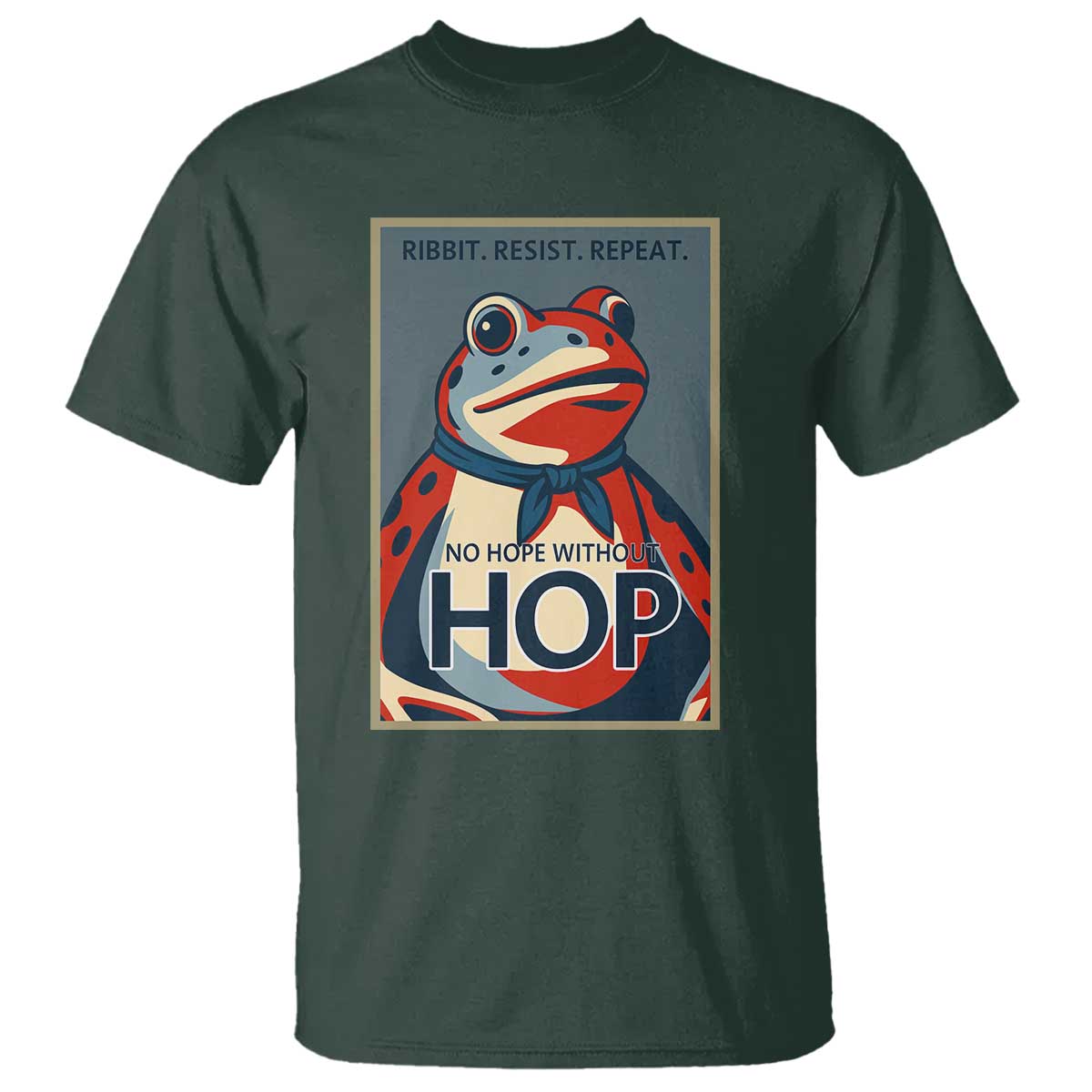 No Hope Without Hop T Shirt Ribbit Resist Repeat Resistance Frog Protest Pop Art Graphic - Wonder Print Shop