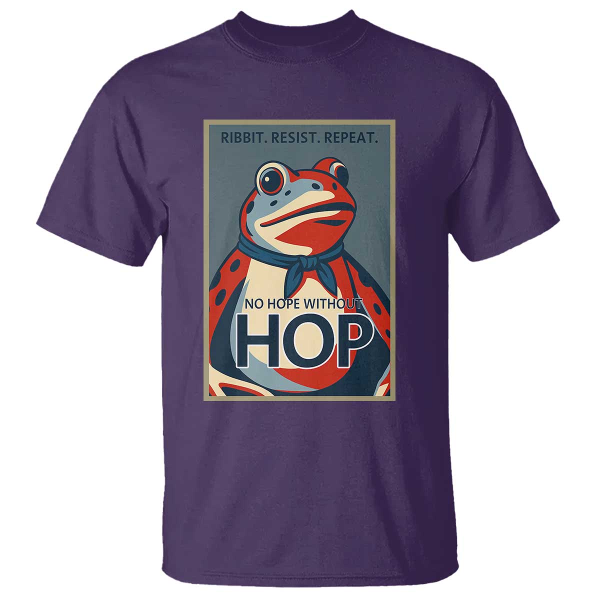 No Hope Without Hop T Shirt Ribbit Resist Repeat Resistance Frog Protest Pop Art Graphic - Wonder Print Shop