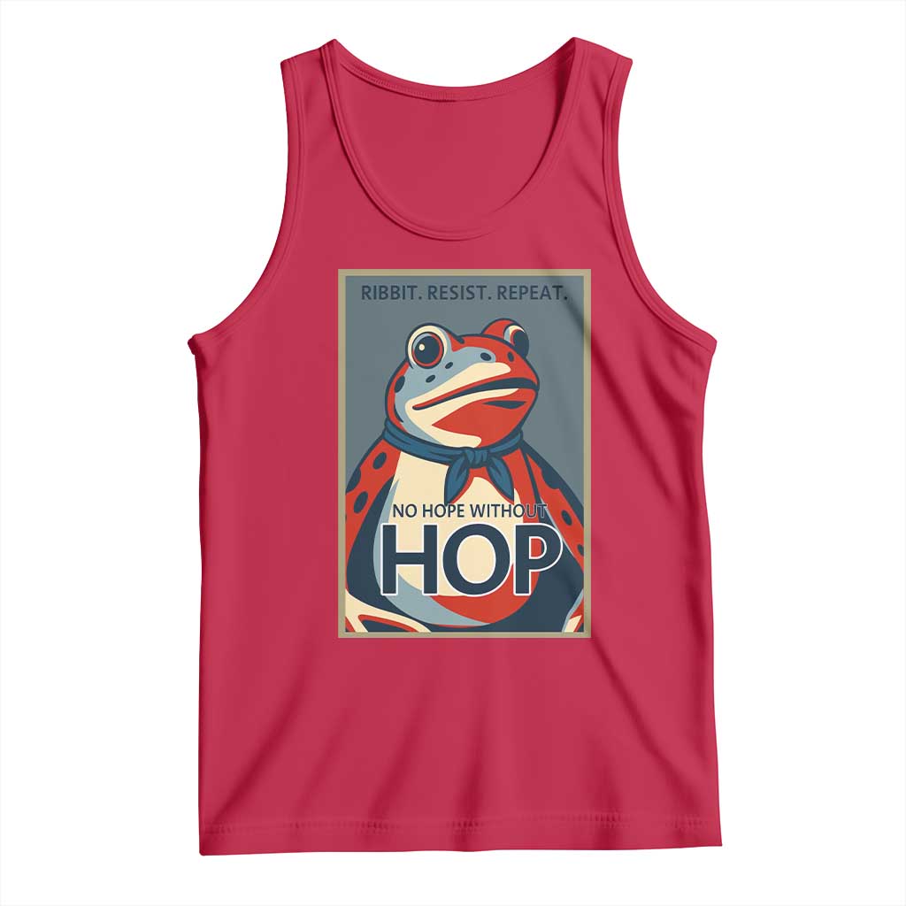 No Hope Without Hop Tank Top Ribbit Resist Repeat Resistance Frog Protest Pop Art Graphic - Wonder Print Shop