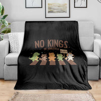 No Kings in America Throw Blanket Resist Protest Cute Animal Resistance March - Wonder Print Shop
